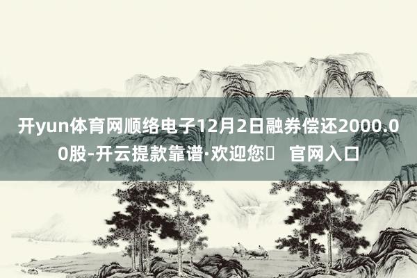 开yun体育网顺络电子12月2日融券偿还2000.00股-开云提款靠谱·欢迎您✅ 官网入口